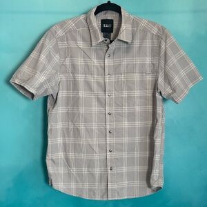 5.11 Tactical Men's Short Sleeve Plaid Snap-Up Shirt - Gray and White